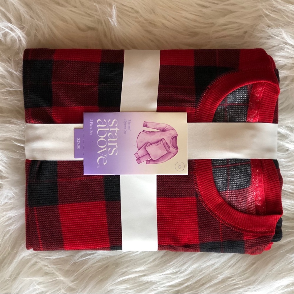 Thermal Pajama Set Red Plaid